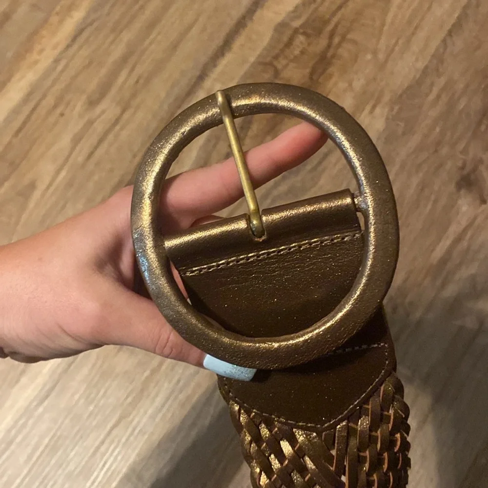Y2K Genuine Leather Wide Woven Belt